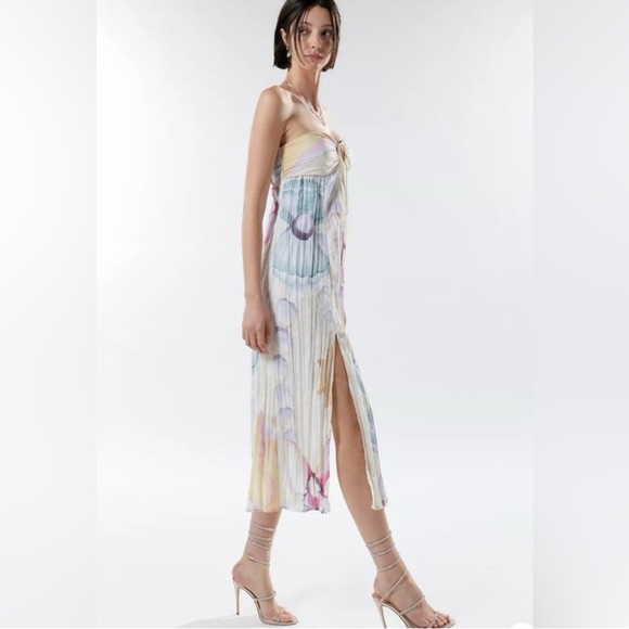 Urban Outfitters Silence+Noise Kai Bandeau Strapless Midi Dress Size Large New - Picture 2 of 6